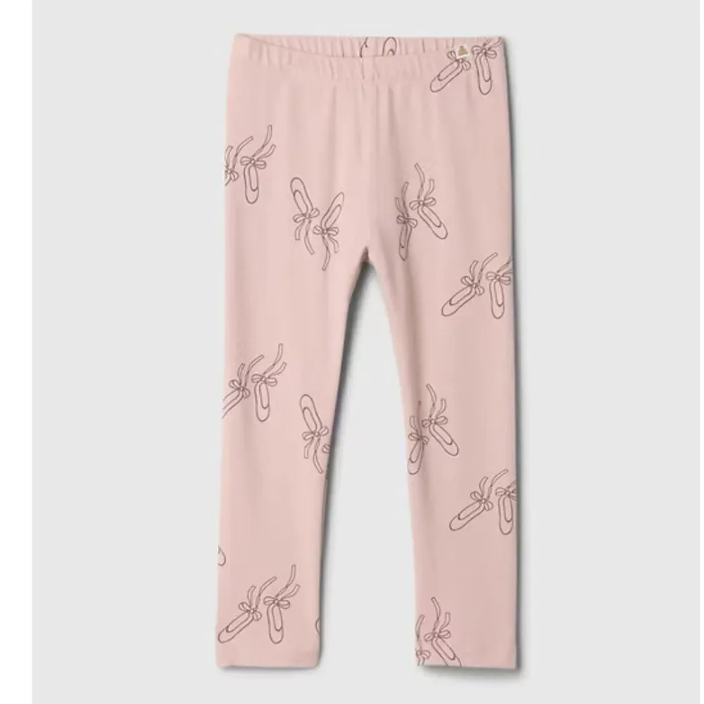 Baby Gap pink Ballet Shoe print Brannan's favorites leggings size 5 EUC